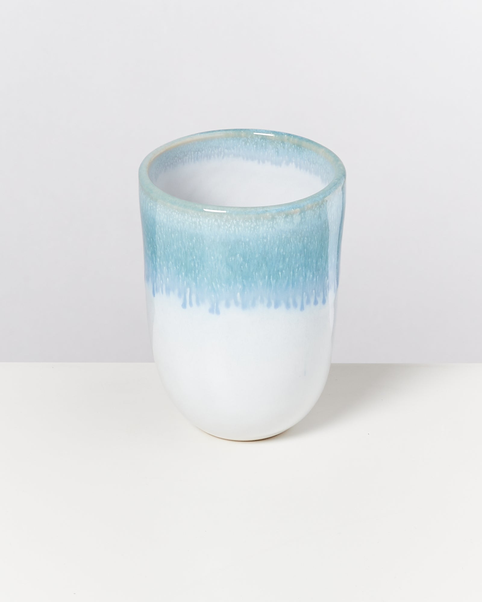 Large Green Blue Ceramic Cup Set of Six