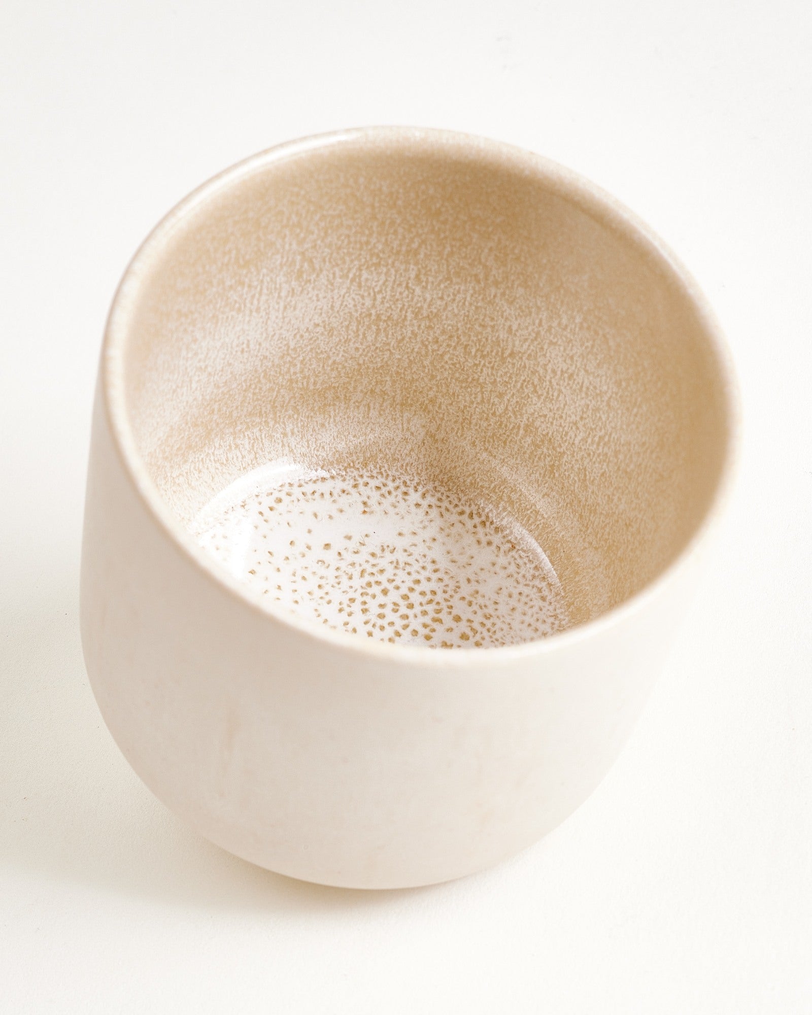 Large Rounded Sand Ceramic Cup Set of Six