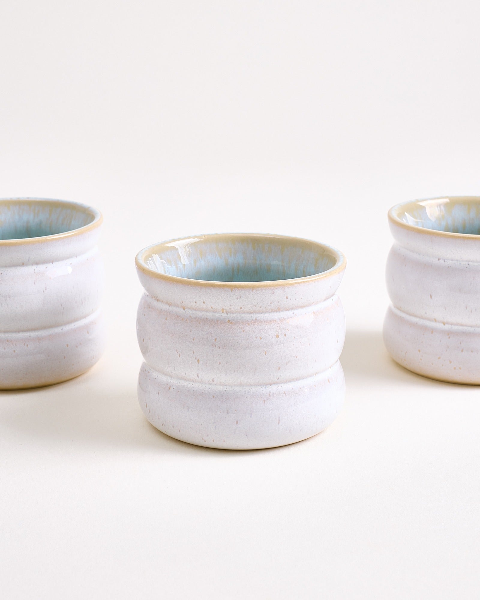 Small Bubble Azure Ceramic Cup Set of Four