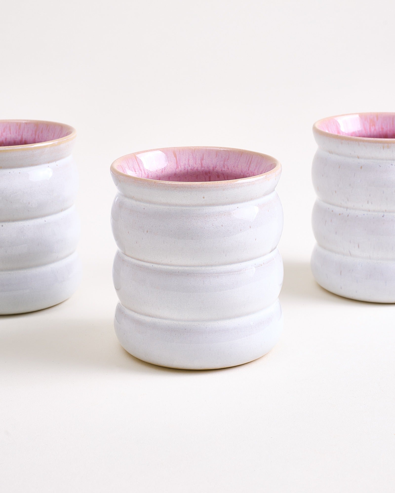 Large Bubble Rose Ceramic Cup Set of Six