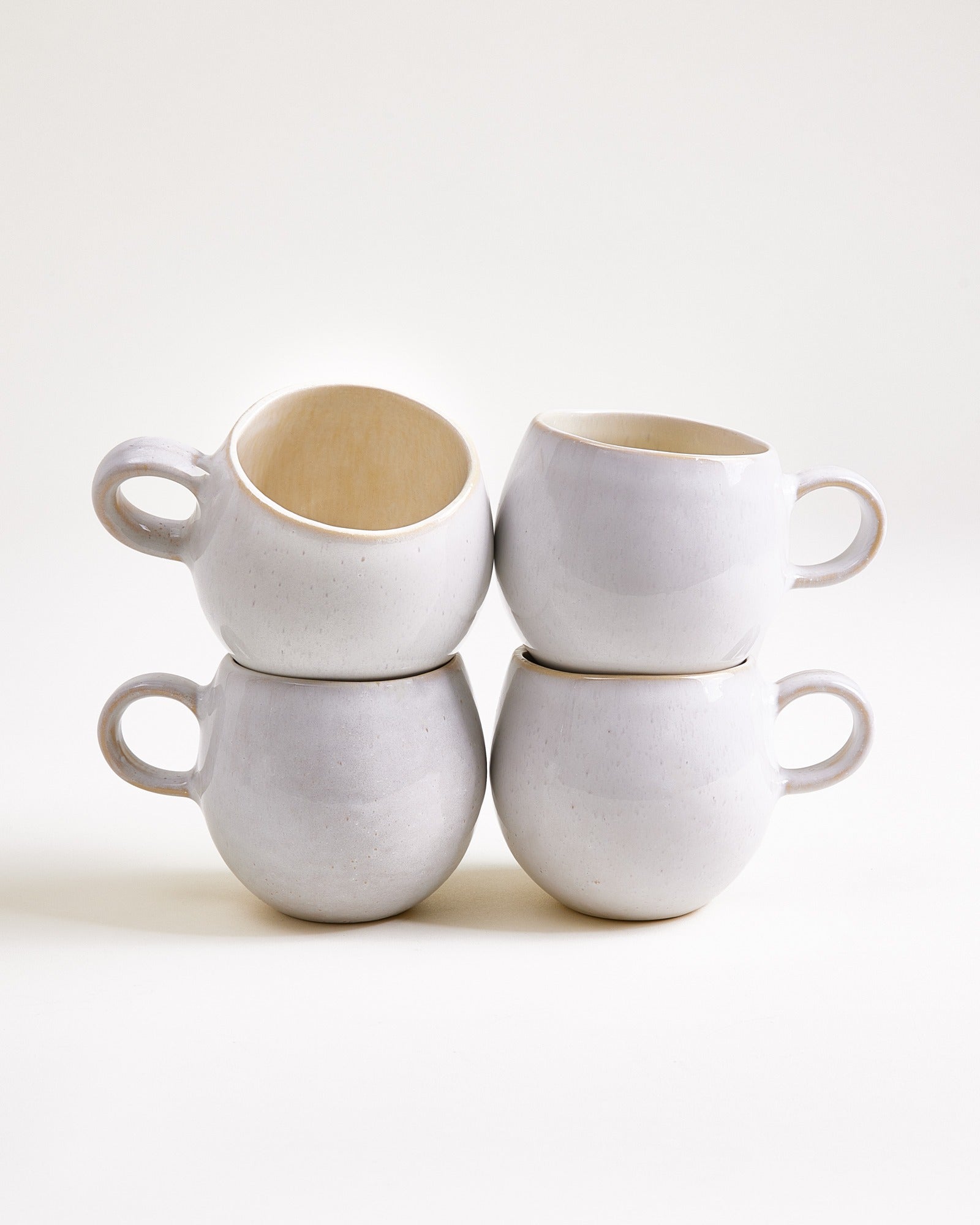 Small Sand Ceramic Mug Set of Four