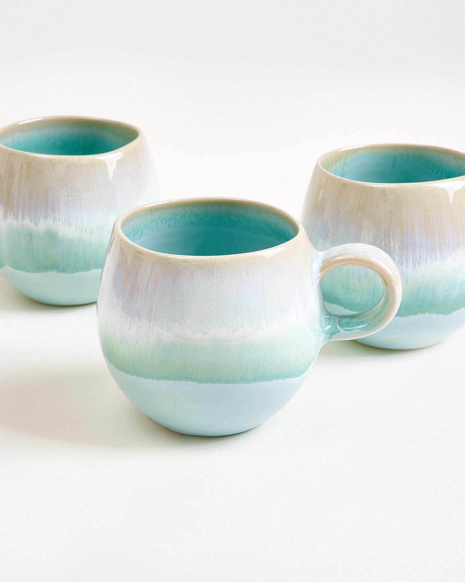 Small Everyday Mint Ceramic Mug Set of Six