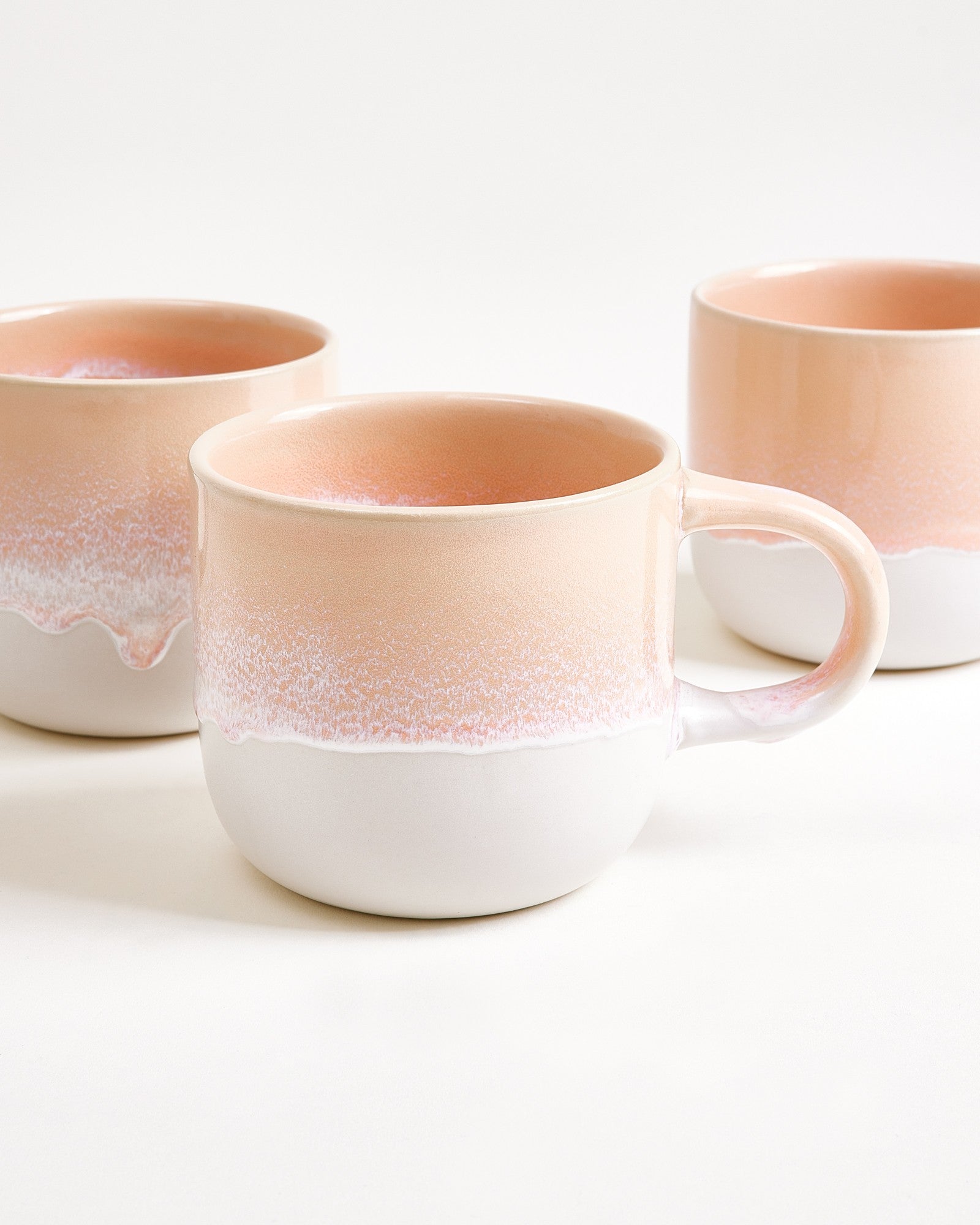 Large Apricot Ceramic Mug Set of Six