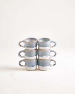 Everyday Refined Gray Blue Espresso Cup Set of Six