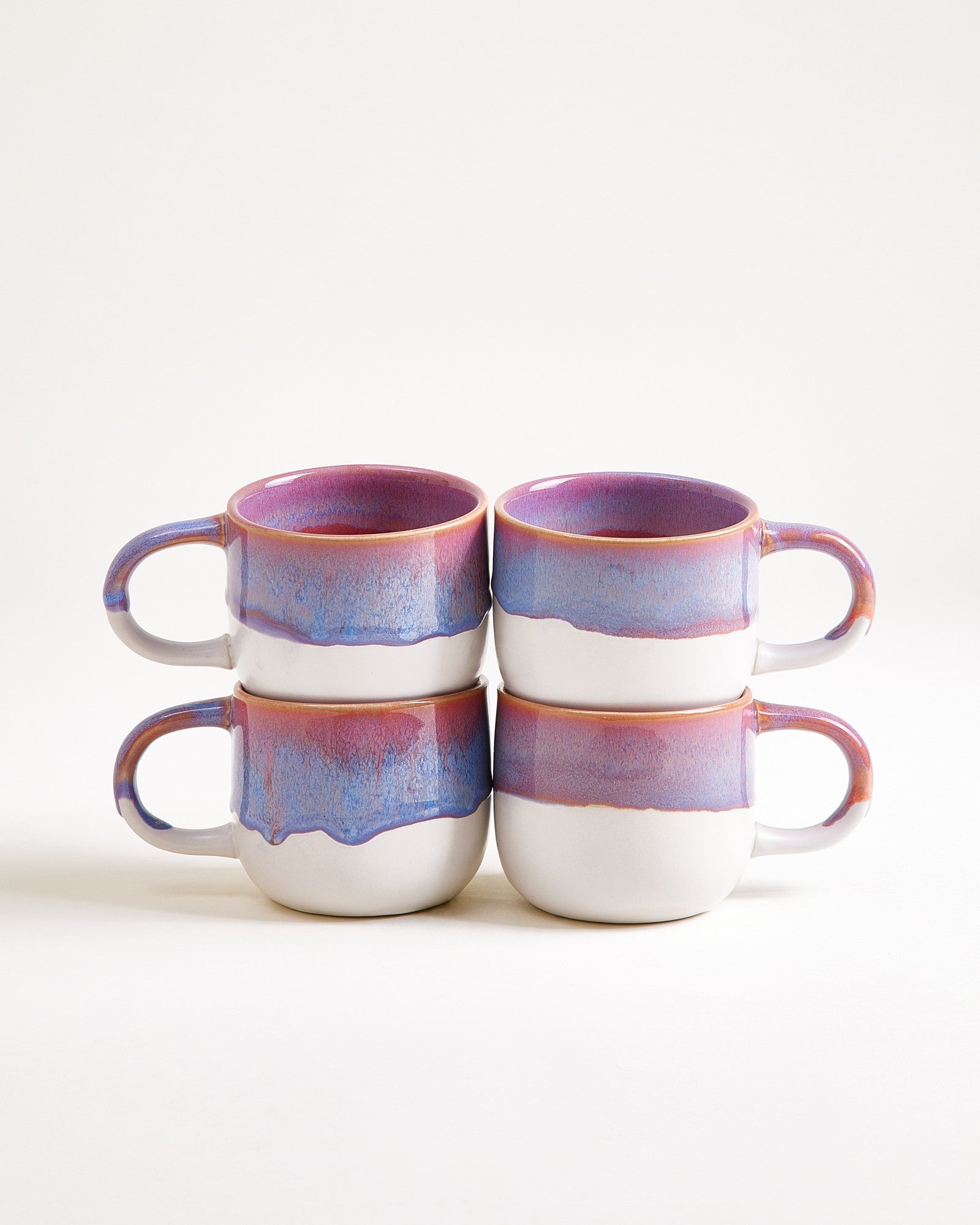 Small Lilac Ceramic Mug Set of Four