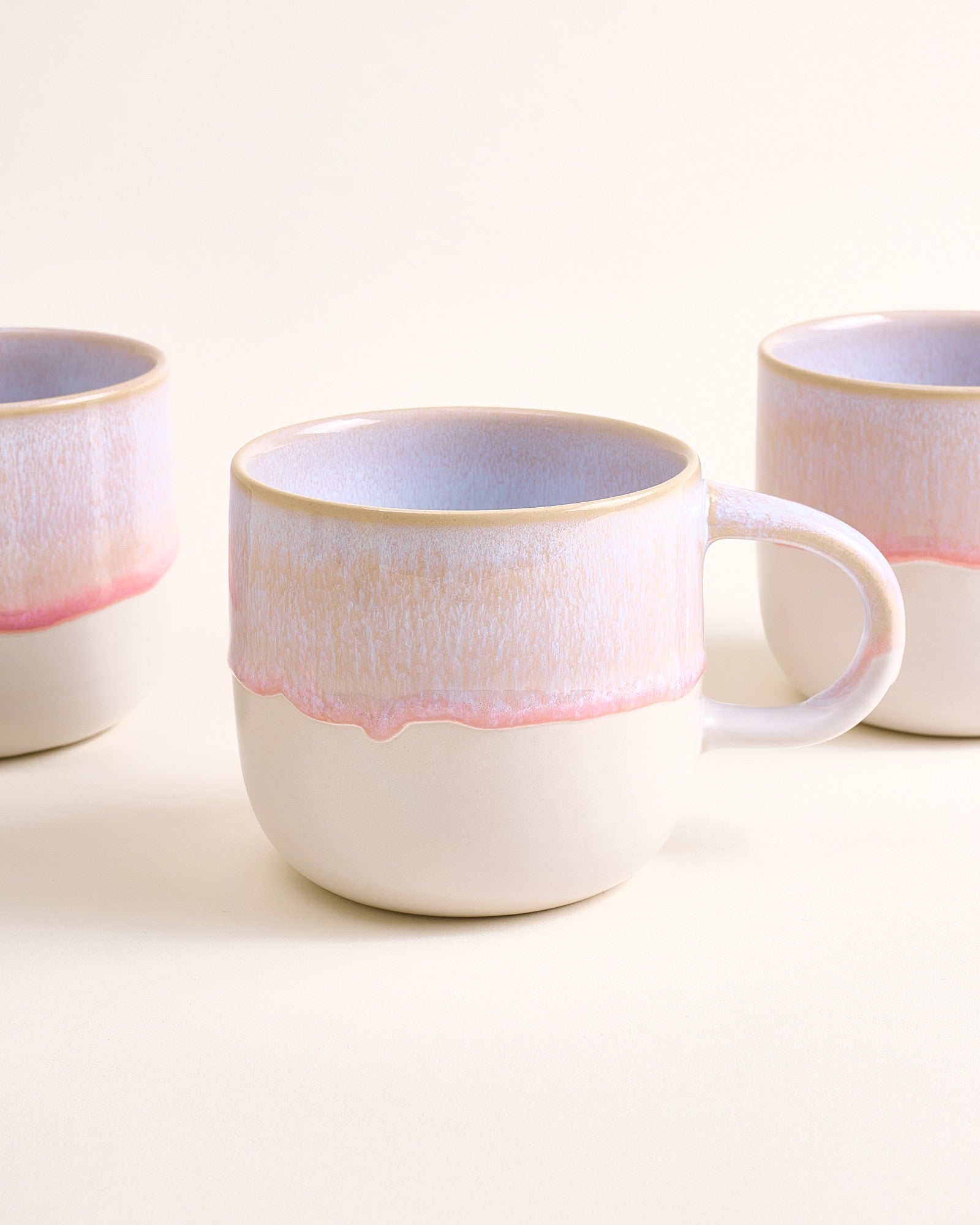 Large Refined Rose Ceramic Mug Set of Six