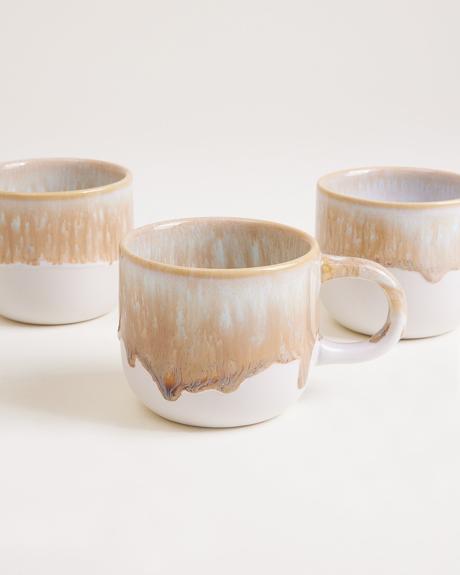 Small Smooth Sand Ceramic Mug Set of Four