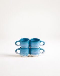 Everyday Rounded Turquoise Espresso Cup Set of Four