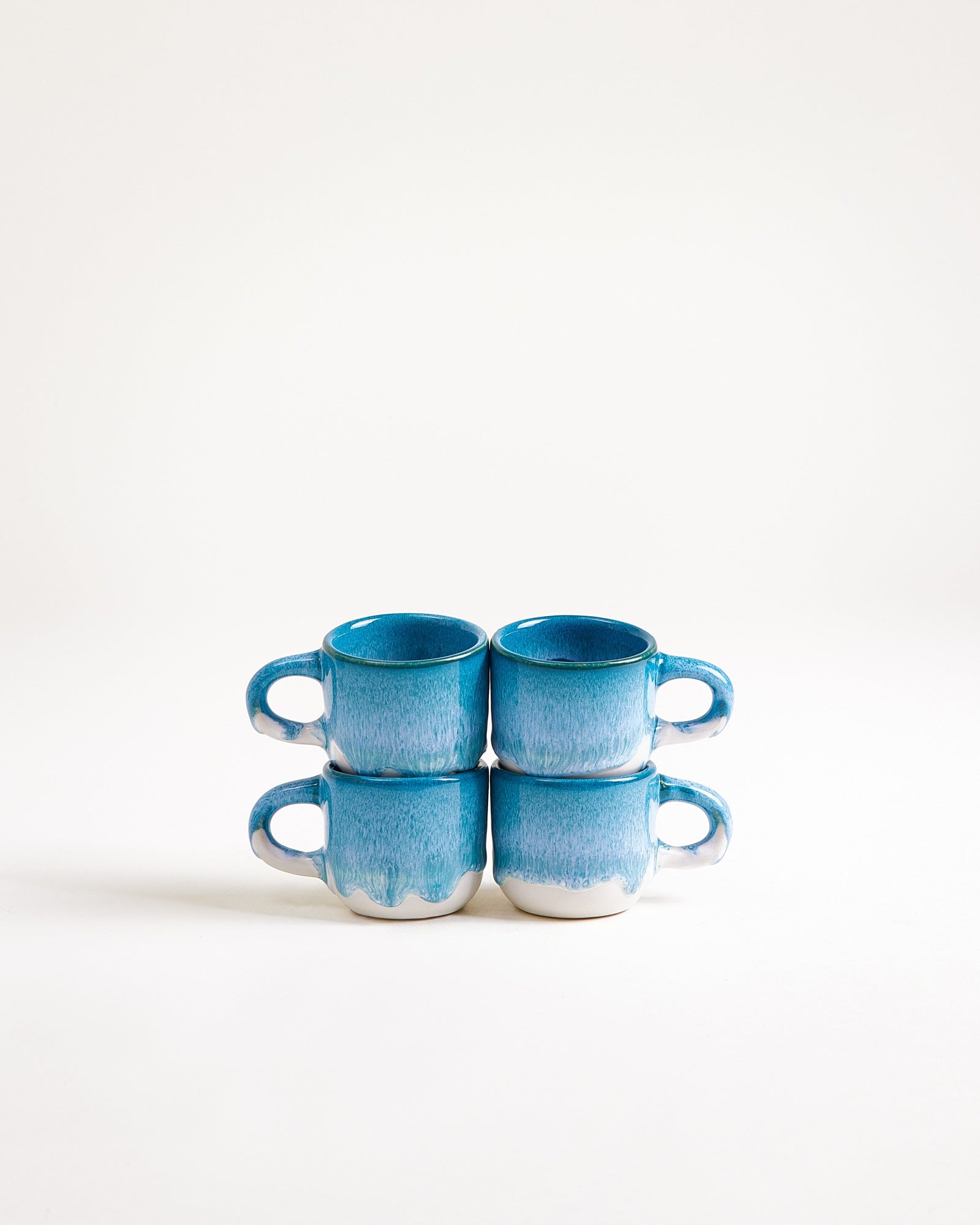 Everyday Rounded Turquoise Espresso Cup Set of Four