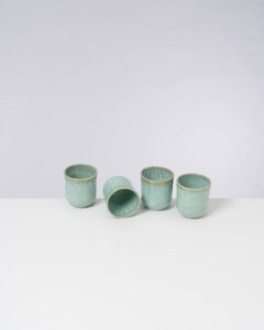 Small Mint Ceramic Cup Set of Four