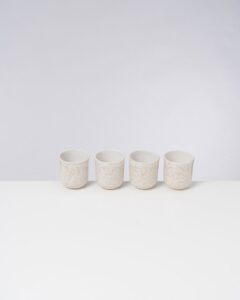 Small Sand Ceramic Cup Set of Four
