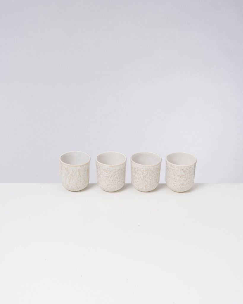 Small Sand Ceramic Cup Set of Four