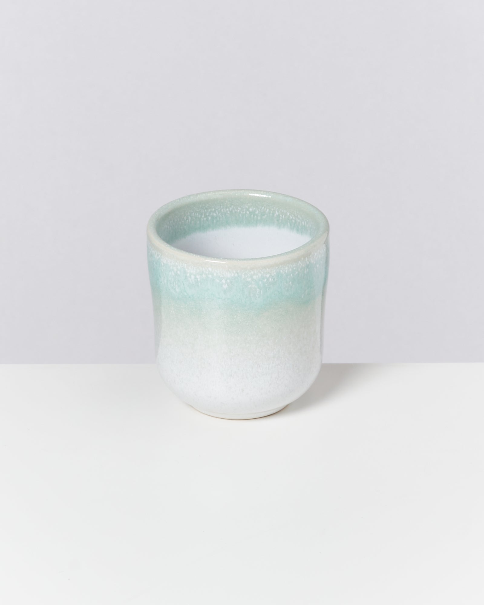 Small Mint White Ceramic Cup Set of Six