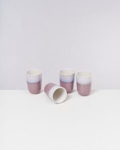 Large Flieder Ceramic Cup Set of Four