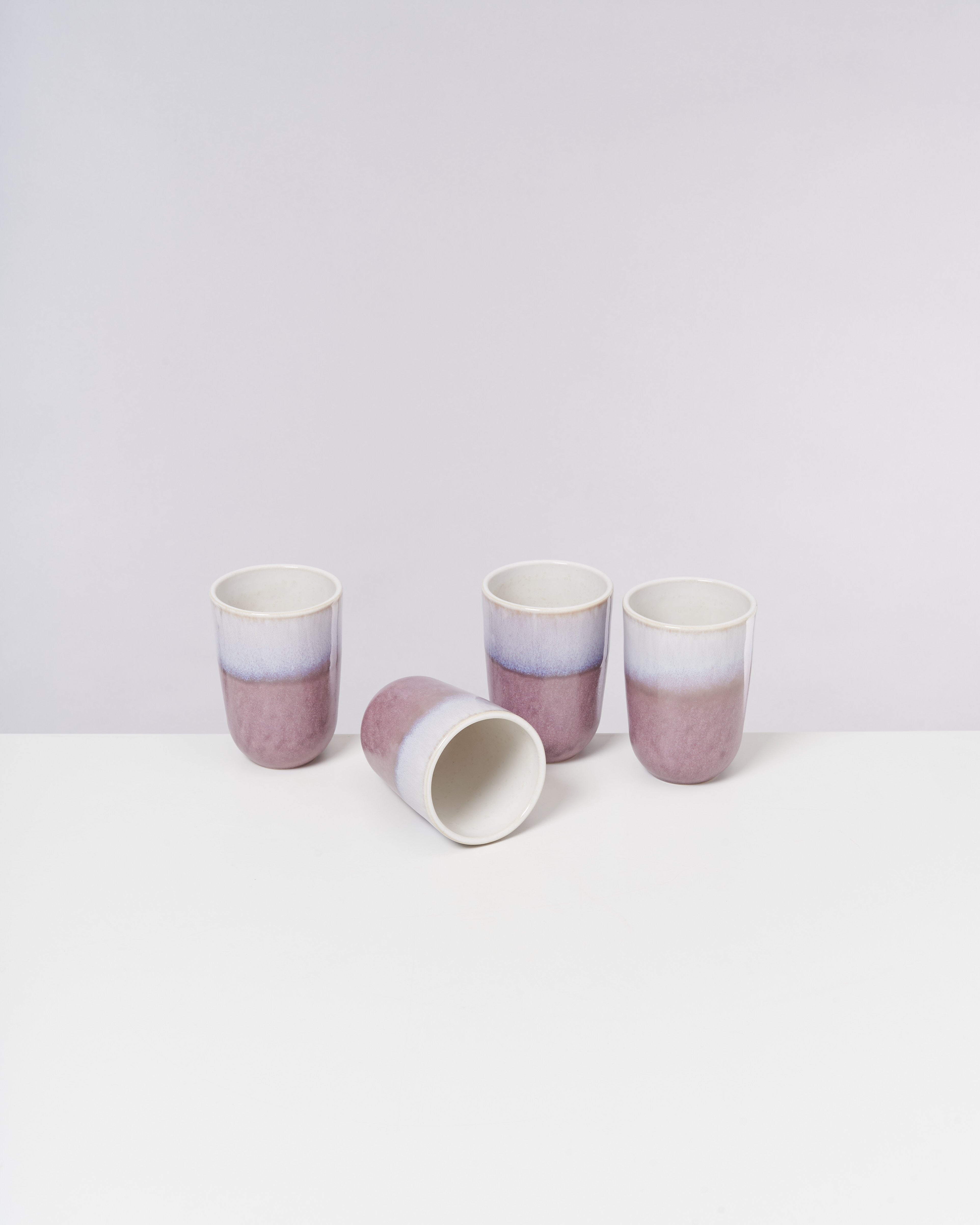Large Flieder Ceramic Cup Set of Four