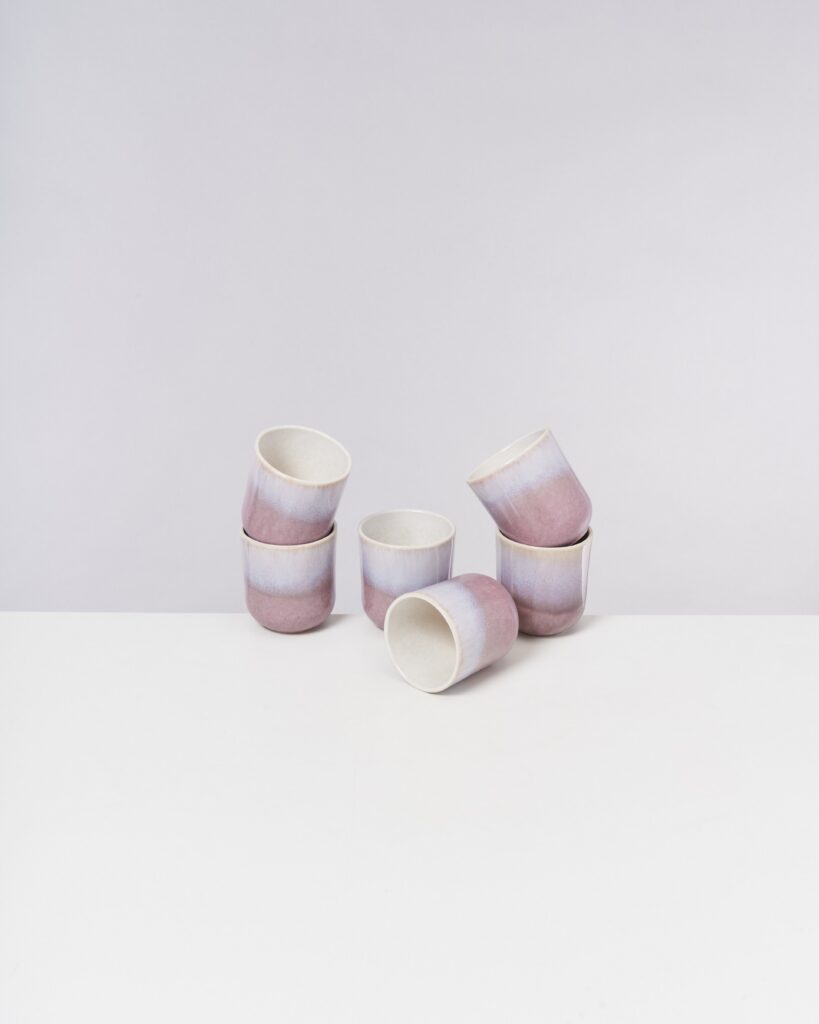 Small Flieder Ceramic Cup Set of Six