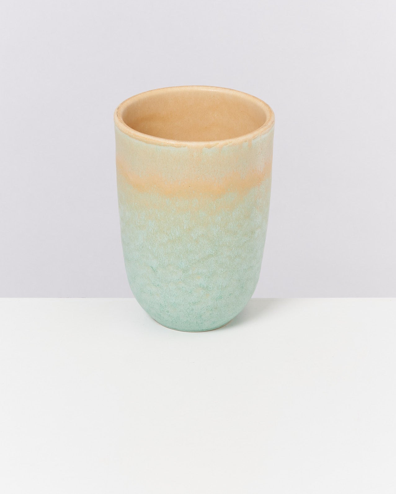Large Apricot Mint Ceramic Cup Set of Six