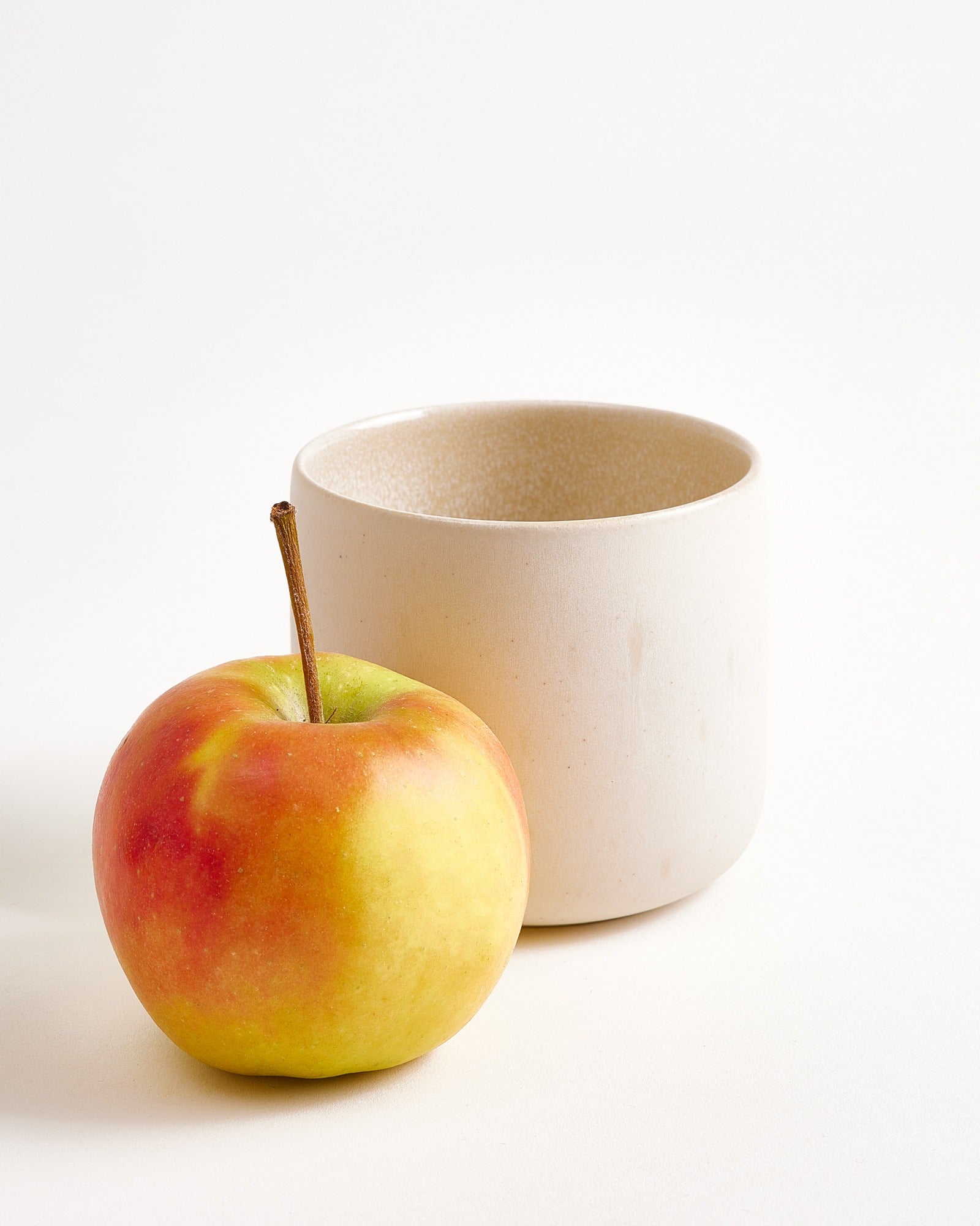 Large Rounded Sand Ceramic Cup Set of Six
