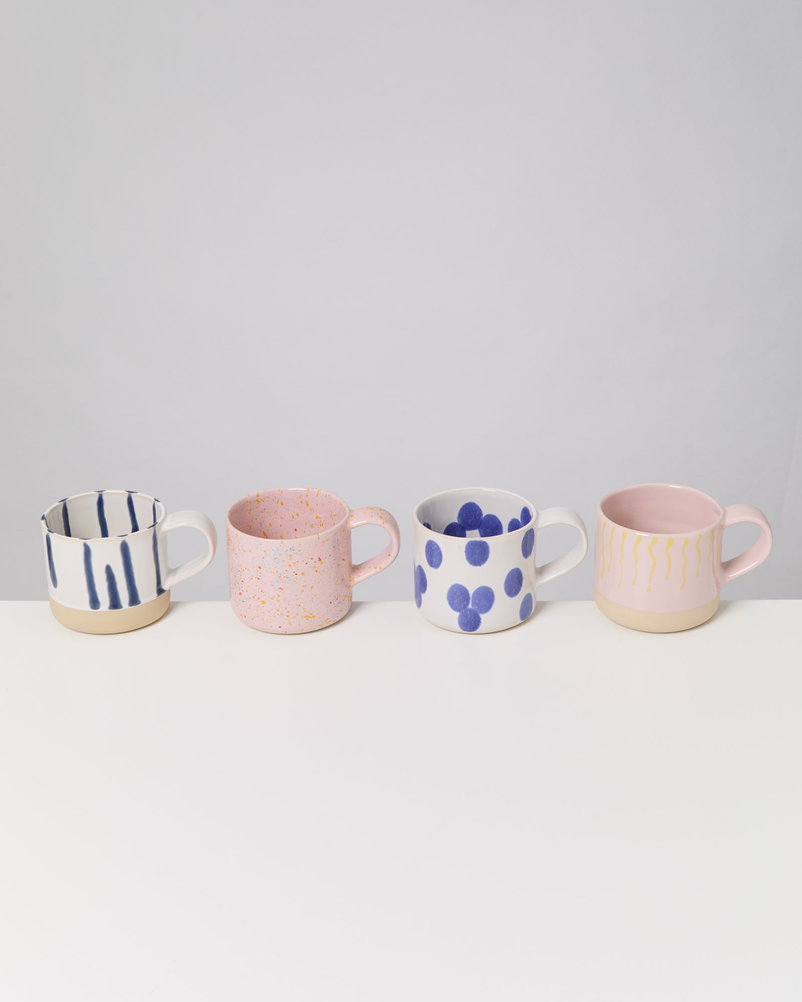 Large Refined Mix Ceramic Mug Set of Four