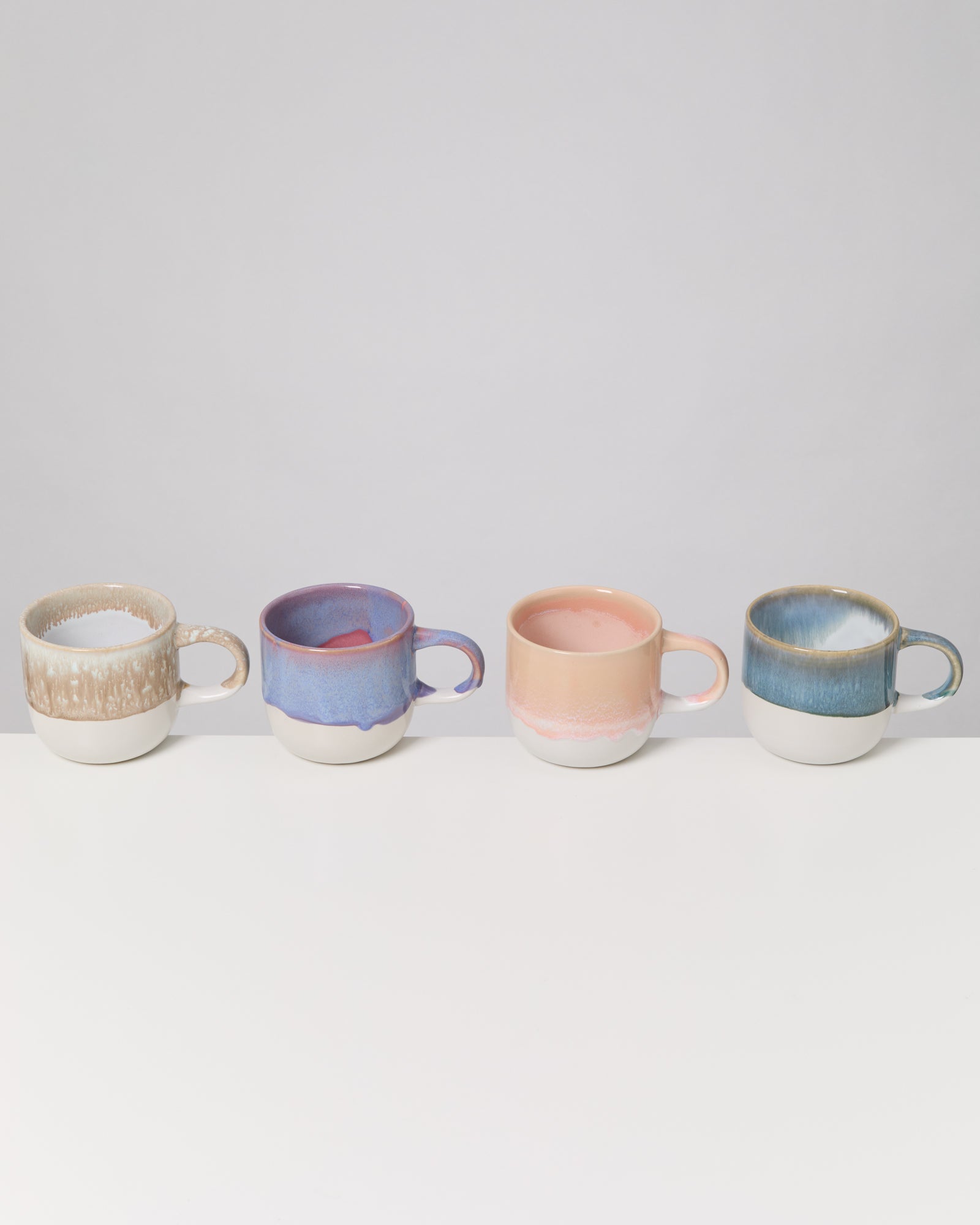 Large Pastel Mix Ceramic Mug Set of Four