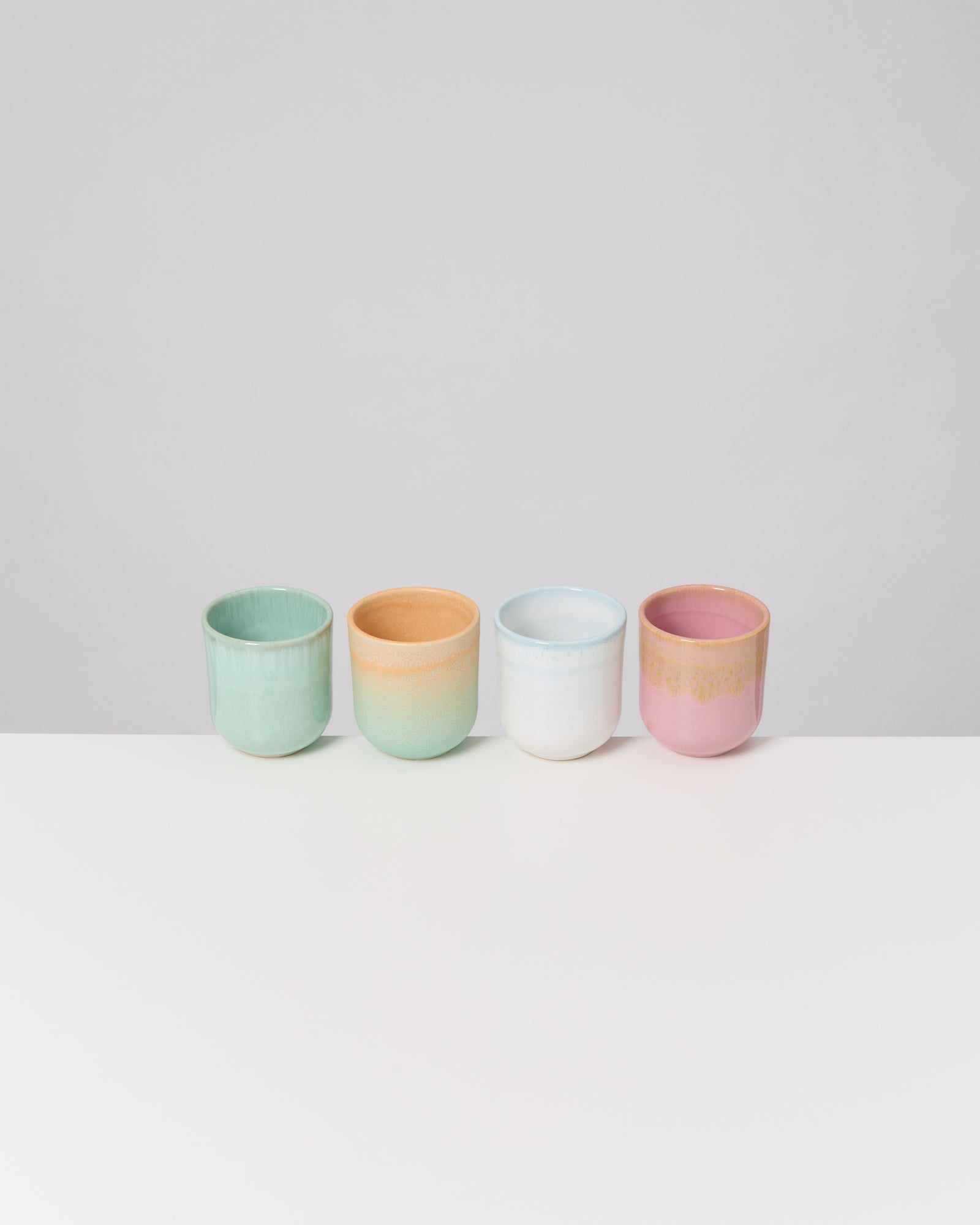 Small Pastel Mix Ceramic Cup Set of Four