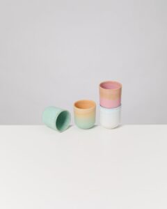 Small Pastel Mix Ceramic Cup Set of Four