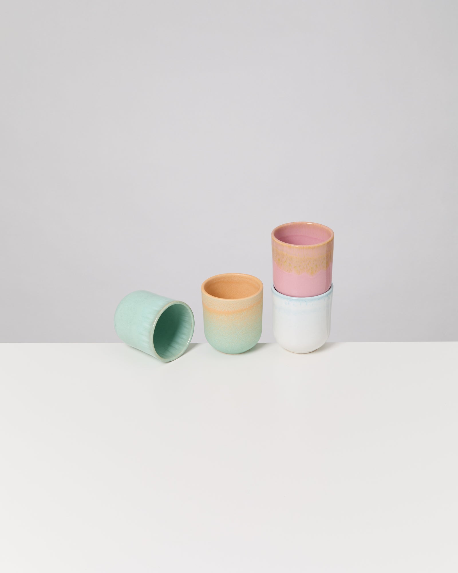 Small Pastel Mix Ceramic Cup Set of Four