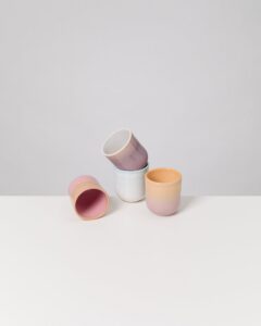 Small Retro Vibe Mix Ceramic Cup Set of Four