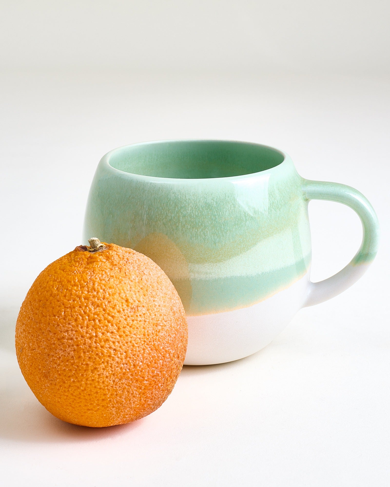 Large Green Ceramic Mug Set of Four