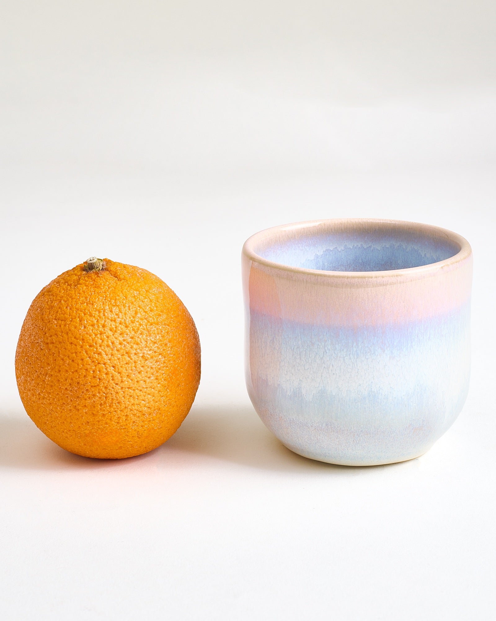 Large Rose Blue Ceramic Cup Set of Six