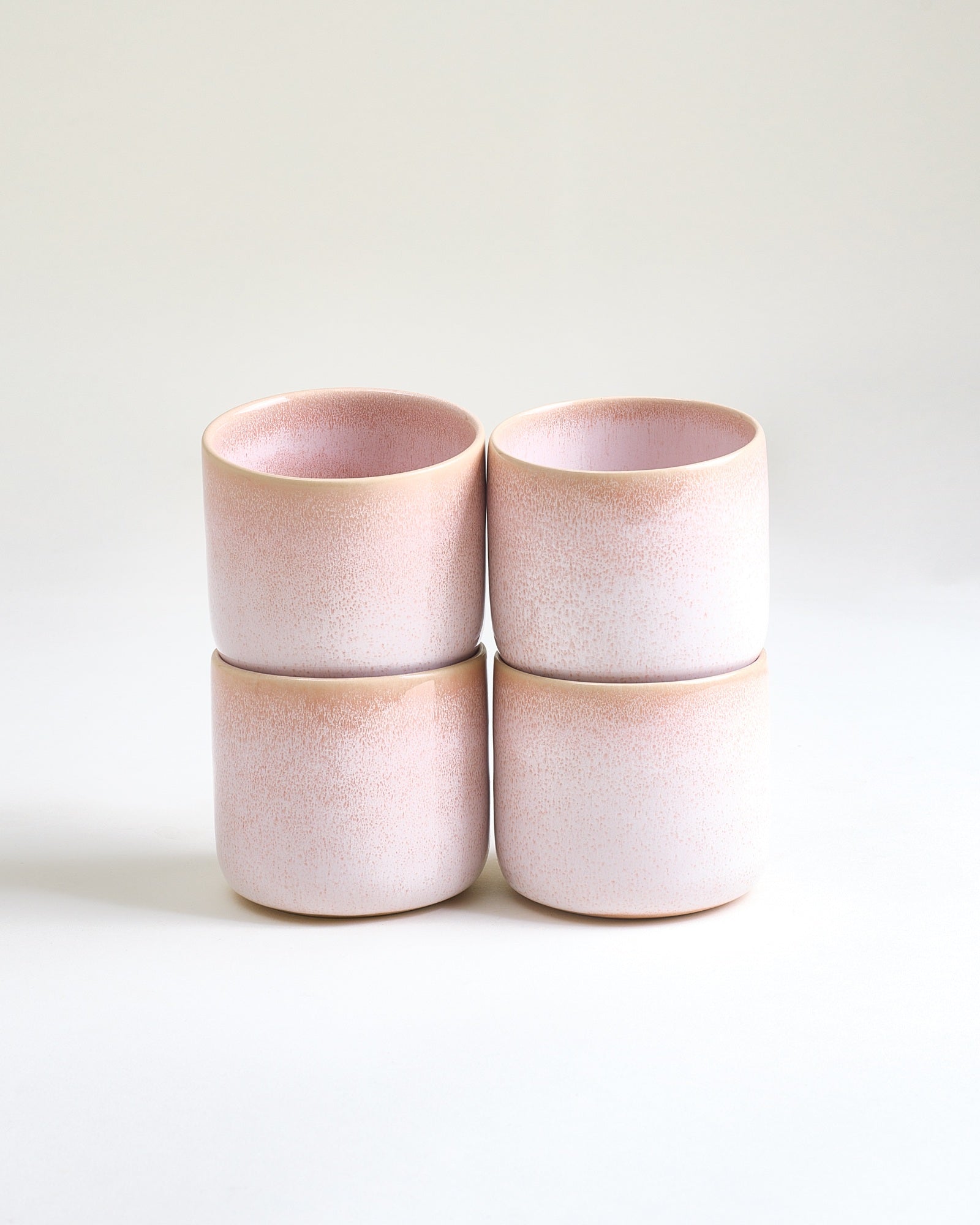 Small Modern Rose Ceramic Cup Set of Four