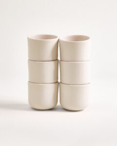 Small Sand Ceramic Cup Set of Six