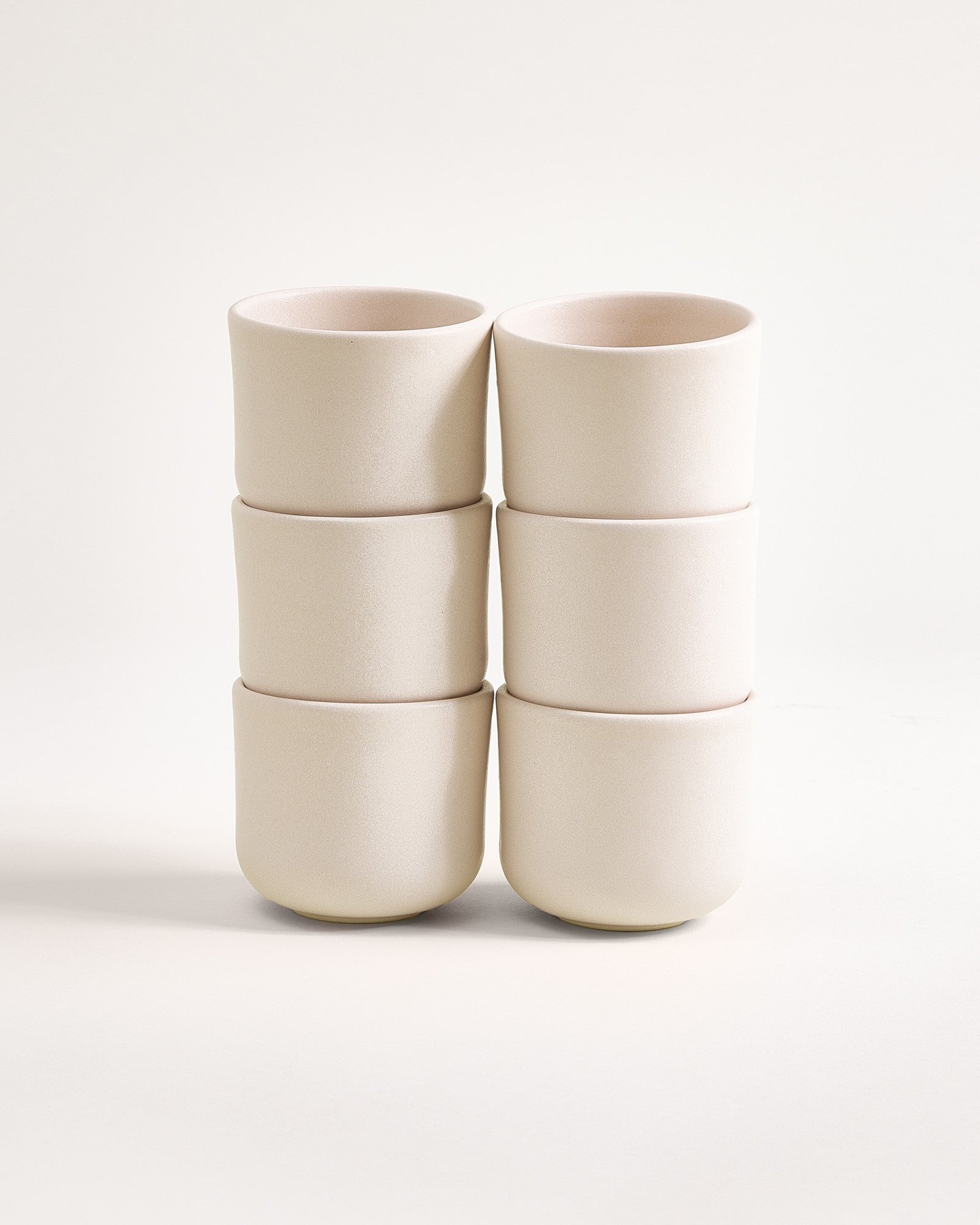 Small Sand Ceramic Cup Set of Six