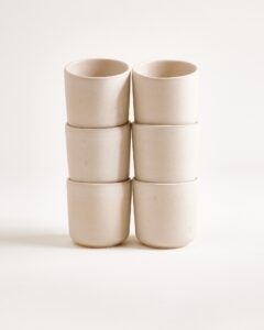 Small Everyday Sand Ceramic Cup Set of Six