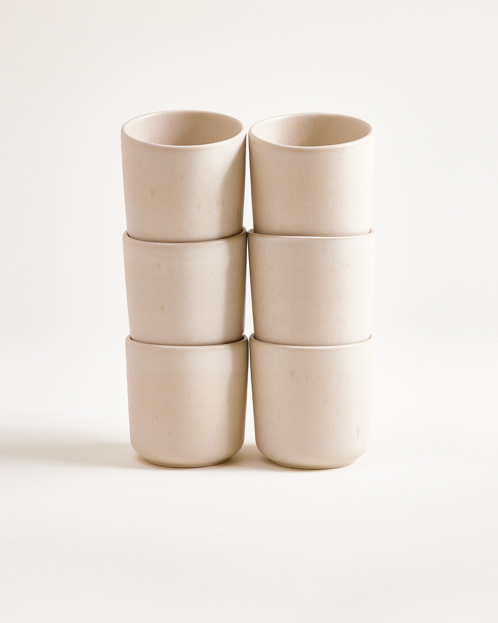 Small Everyday Sand Ceramic Cup Set of Six